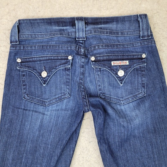 Hudson BootCut Jeans Womens 26 Blue Dark Wash Flap Pocket Made in USA - Picture 9 of 14